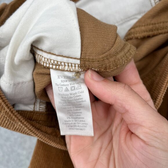 Everlane Corduroy Wide Leg Pant Size 4 Camel Brown Tan Cropped High Rise Casual - Picture 8 of 14